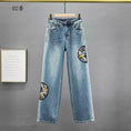 Load image into Gallery viewer, [KUDOU Series]★China style trousers★ 2color embroidery bottoms denim pants ladies fashion jeans
