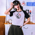 Load image into Gallery viewer, [Kogaesha---House God Series] ★Chinese-style tops★ 4color short-sleeved T-shirts, unique color scheme, cotton, short length, cat
