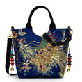 Load image into Gallery viewer, [Saiun no Minami Series]★China style bag★ 3color shoulder bag handheld ethnic style phoenix black blue wine red
