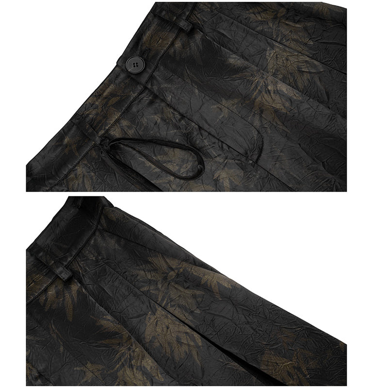 [Daiseiryuu 4 Series] ★Chinese-style trousers★ Bottoms, gaucho pants, casual, black, improves your temperament