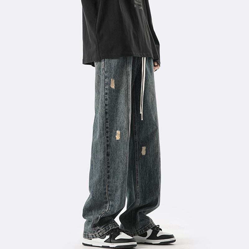 [XGY Series]★Trousers★ 2color Denim Pants Bottoms Unisex Men's Easy to Match Blue Black