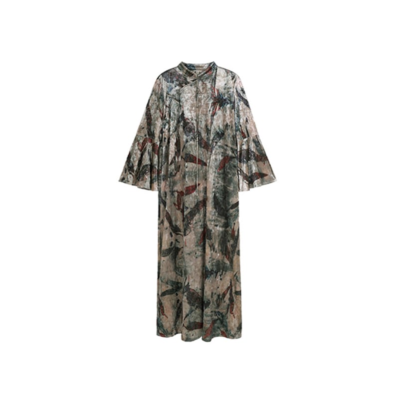 ✿New item! [Big Blue Dragon Series] ★China-style dress★ Cheongsam dress velvet tie-dye retro