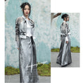 Load image into Gallery viewer, [Daiseiryuu 4 Series] ★Chinese-style tops★ Outerwear, shirts, long-sleeved shirts, sun protection, Chinese clothing, gray
