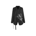 Load image into Gallery viewer, ✿New item! [Big Blue Dragon Series] ★China style outerwear★ Blazer Easy to match Flower embroidery V neck Black Black
