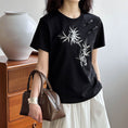 Load image into Gallery viewer, [Tachibana Series] ★China Style T-shirt★ 2color Tops Bamboo Embroidery Women's Chinese Clothing Improves Temperament Cotton
