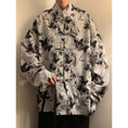 Load image into Gallery viewer, [PPG Series]★China style shirt★ 2color tops long sleeve shirt ink pattern butterfly unisex men's large size
