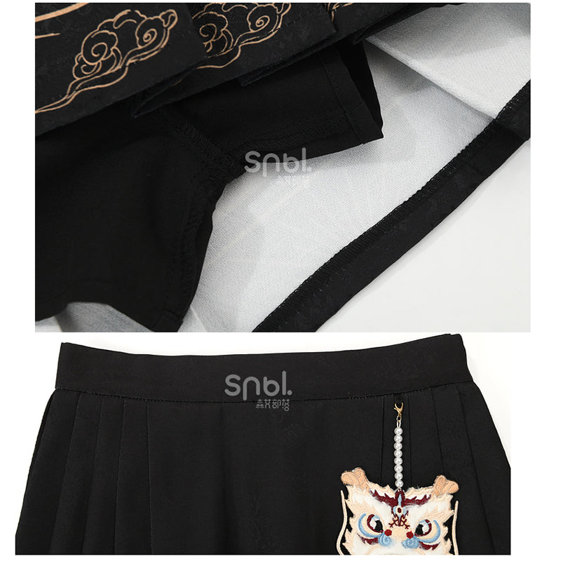 [Mori Onna Buraku Series] ★China style skirt★ 2 types available Long length or short length Bottoms Original