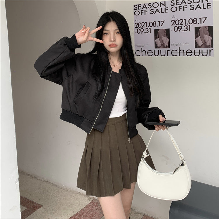 [KEKELI Series]★Outerwear★ 2color Jacket Stadium Jumper Women's Simple Casual Easy to Match