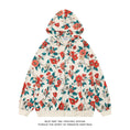 Load image into Gallery viewer, [BEAT BOY Series]★Outerwear★ Parka with zipper, unisex, men's and women's printed jacket, hooded, floral pattern, red
