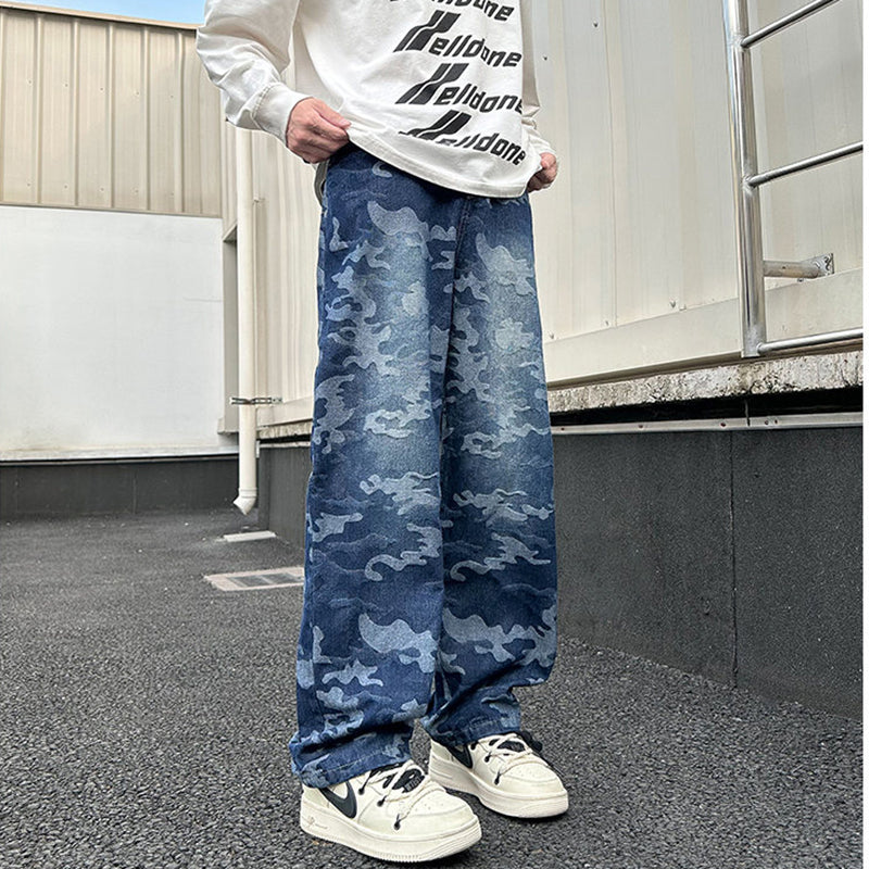 [BIGEMAN Series] ★Denim pants★ 2 colors Bottoms Unisex Men's Casual Simple Easy to match