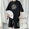 Load image into Gallery viewer, [BIGEMAN Series] Chinese-style set-up, T-shirt + shorts, 2 colors, embroidery, unisex, men's, large size, cool, casual
