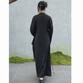 Load image into Gallery viewer, ✿New item! [Da Qinglong Shu Series]★Chinese style dress★ Belted dress Hanfu dress V neck long length Black Black
