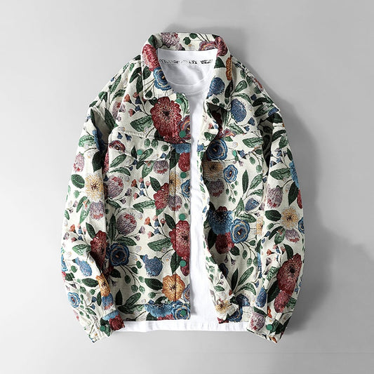 [GPstudio Series]★Jacket★ Floral pattern jacket outerwear unisex men's casual unique