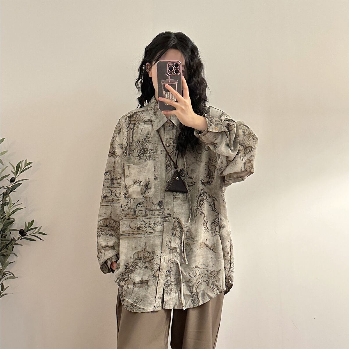 ✿New item! [UATONLINE Series] ★China Style Shirt★ Long Sleeve Shirt Tops Unisex Men's China Button Retro