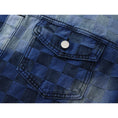 Load image into Gallery viewer, [LHSEN Series] ★Outer★ Denim Jacket Jacket Jeans Tie-dye Women's Plaid Pattern Blue
