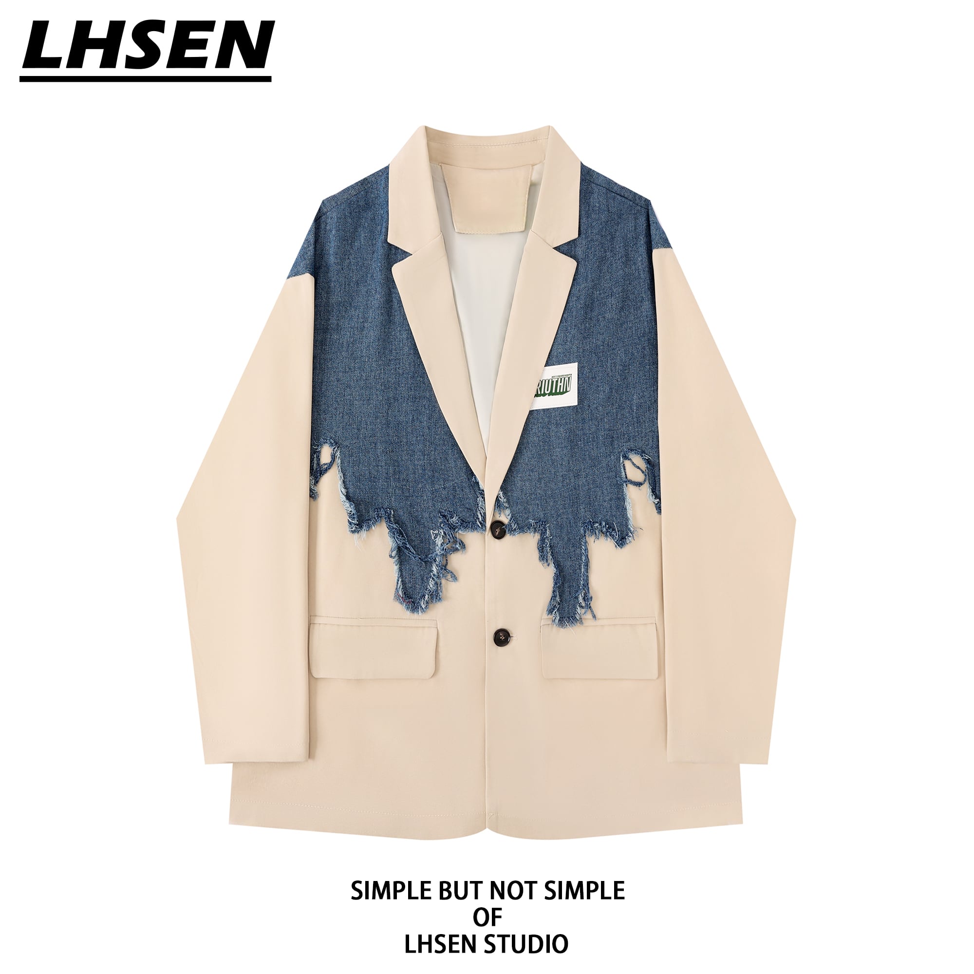 [LHSEN Series]★Outerwear★ Blazer Casual Switching Easy to match Design Stylish Apricot