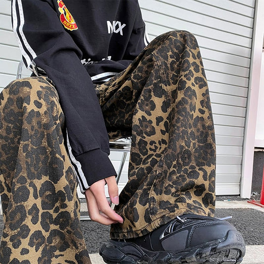 [V37 Series] ★Casual Pants★ Leopard Print Pants Bottoms Unisex Men's Large Size Stylish