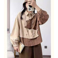 Load image into Gallery viewer, [QIUZILI Series]★Shirt★ Corduroy long sleeve shirt tops cat cat cute color scheme brown
