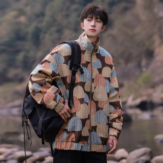 [NANSHI Series]★Jacket★ 3color Outer Print Unisex Men's Pumpkin Pumpkin Pattern Aya