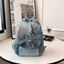 [NANA Series]★Bag★ 3color Rucksack Rucksack Floral Pattern Cute Blue Black Brown