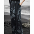 Load image into Gallery viewer, ✿New item! [Big Blue Dragon Series]★China style pants★Bottoms Gaucho pants Black Black print
