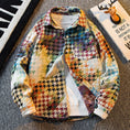 Load image into Gallery viewer, [HPCP Series]★Shirt★ Tops Oil Painting Style Unisex Men's Casual Houndstooth Gradation
