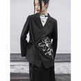 Load image into Gallery viewer, ✿New item! [Big Blue Dragon Series] ★China style outerwear★ Blazer Easy to match Flower embroidery V neck Black Black
