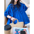 Load image into Gallery viewer, [XUELI Series] ★Tops★ T-shirts in 2 colors for women, with a stylish design, blue and pink
