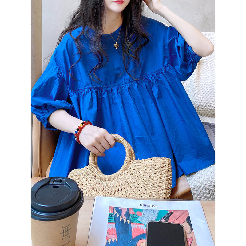 [XUELI Series] ★Tops★ T-shirts in 2 colors for women, with a stylish design, blue and pink