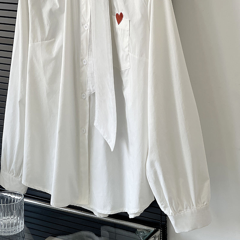 [Tachibana Series]★Shirt★ Tops, Long Sleeve Shirts, Women's, Improves Temperament, White, White Hat, Commuting, Date