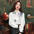 Load image into Gallery viewer, [Misslin Fashion Series]★China style top★ Shirt, long sleeve shirt, ink pattern, ladies, improves temperament, cute
