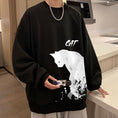 Load image into Gallery viewer, [WUSHE Series] ★Tops★ 4color long sleeve tops sweatshirt unisex men's large size cat cat cat black white gray blue
