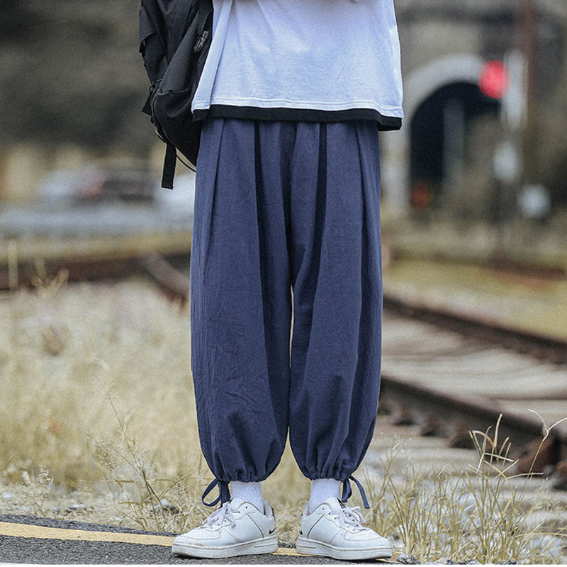 [PPDJ Series] ★Chinese-style pants★ 4 colors, 9/10th length pants, bottoms, unisex, men's, large size, plain, simple