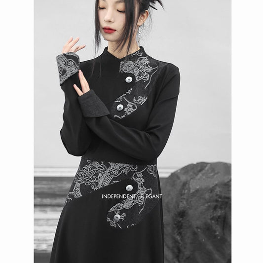 ✿New item! [Big Blue Dragon Series] ★Chinese-style dress★ Changeable, unique design, event, party