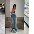 Load image into Gallery viewer, [KAHY Series] ★Denim pants★ Trousers Bottoms Casual Floral Blue Stylish Print
