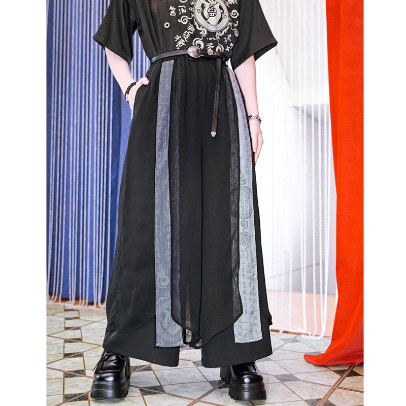 [Kogaisha---Peaceful Thought Series] ★Chinese-style trousers★ Bottoms, gaucho pants, slimming, easy to match, Hanfu trousers