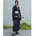 Load image into Gallery viewer, ✿New item! [Da Qinglong Shu Series]★Chinese style dress★ Belted dress Hanfu dress V neck long length Black Black
