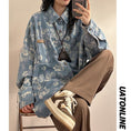 Load image into Gallery viewer, ✿New item! [UATONLINE Series]★Shirt★ Floral pattern shirt, long sleeve shirt, tops, unisex, men's blue, blue
