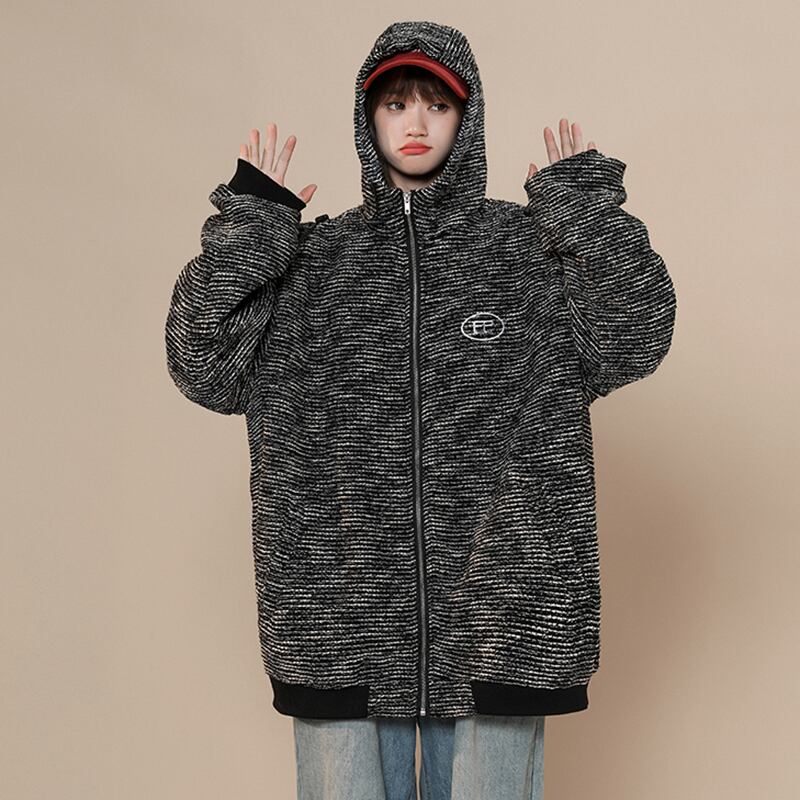 [Fujiman Series] ★Outer★ 2color Parka Outer Unisex Men's Hooded Large Size White Black