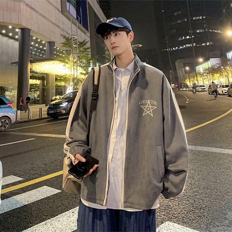 [NANSHI Series] ★Jacket★ 4color Outerwear Unisex Men's Suede Color scheme Vertical stripes Striped pattern Sports style