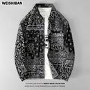 [WEISHIBAN Series]★Jacket★ Denim jacket Jeans 2color Floral pattern jacket Outerwear Unisex Men's Blue Black