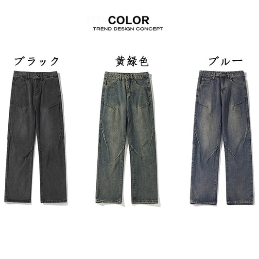 ✿New item! [BIGEMAN Series]★Pants★ 3color Denim Pants Bottoms Unisex Men's Large Size Jeans