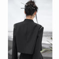 Load image into Gallery viewer, ✿New item! [Big Blue Dragon Series] ★China style outerwear★ Blazer, short length, easy to match, simple, black, black
