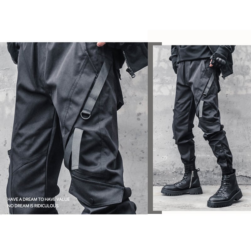 [WL Series]★Casual Pants★ Trousers Bottoms Cool Black Easy to match Harajuku style