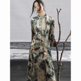 Load image into Gallery viewer, ✿New item! [Big Blue Dragon Series] ★China-style dress★ Cheongsam dress velvet tie-dye retro
