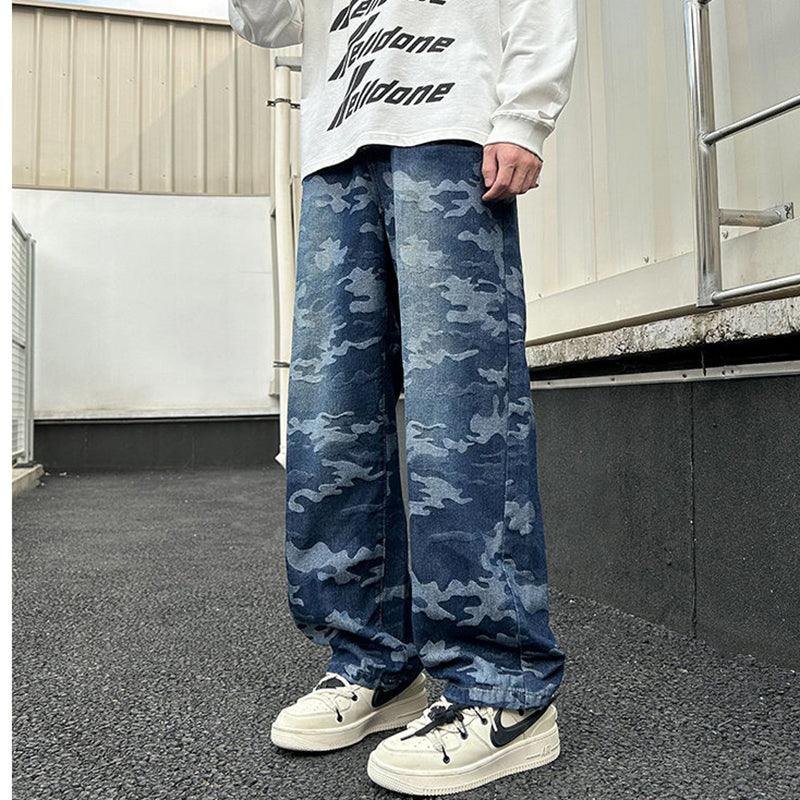 [BIGEMAN Series] ★Denim pants★ 2 colors Bottoms Unisex Men's Casual Simple Easy to match