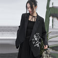 Load image into Gallery viewer, ✿New item! [Big Blue Dragon Series] ★China style outerwear★ Blazer Easy to match Flower embroidery V neck Black Black
