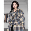 Load image into Gallery viewer, [CHAOMEICHEN Series] ★Outer★ 2color Shirt Outer Hood Plaid Pattern Unisex Men's Brown Blue
