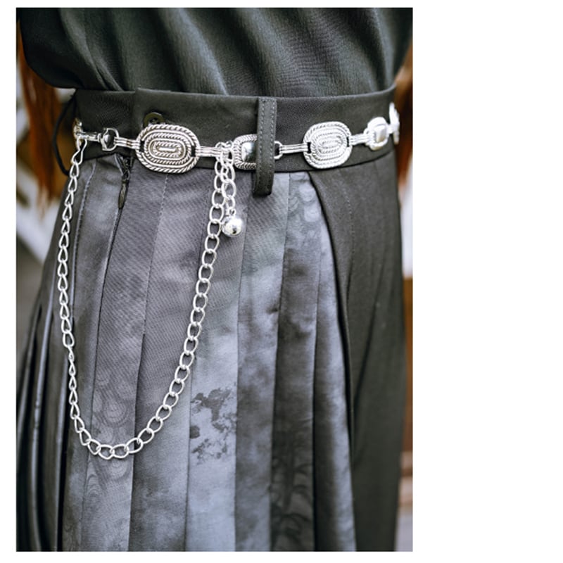 ✿New item! [Old Monster---Silver Series] ★China-style belt★ Ornament, original, easy to match, metal chain