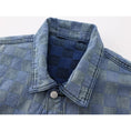 Load image into Gallery viewer, [LHSEN Series] ★Outer★ Denim Jacket Jacket Jeans Tie-dye Women's Plaid Pattern Blue
